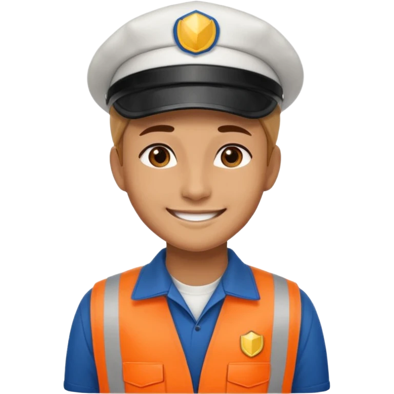 create a realistic emoji of a logistic worker resting on a parking spot emoji