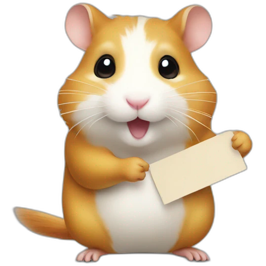 hamster holding a piece sign emoji