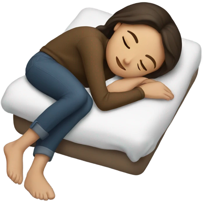Brunette girl sleeping emoji
