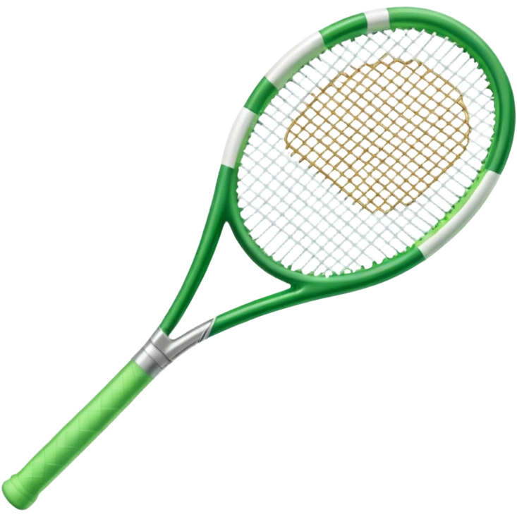 green and white glass crystal tennis racket emoji