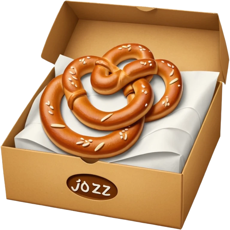 Pretzel on food paper box emoji
