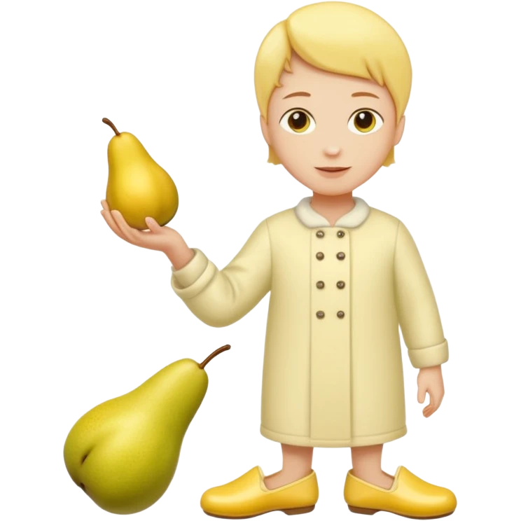 Butterbirne realistisch mit schlappen in der hand emoji