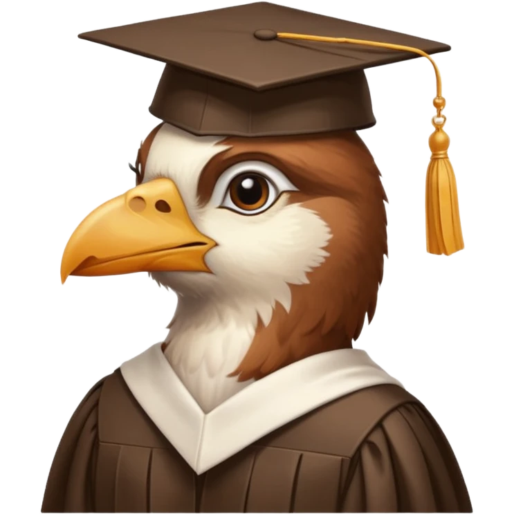 Bird graduate college emoji