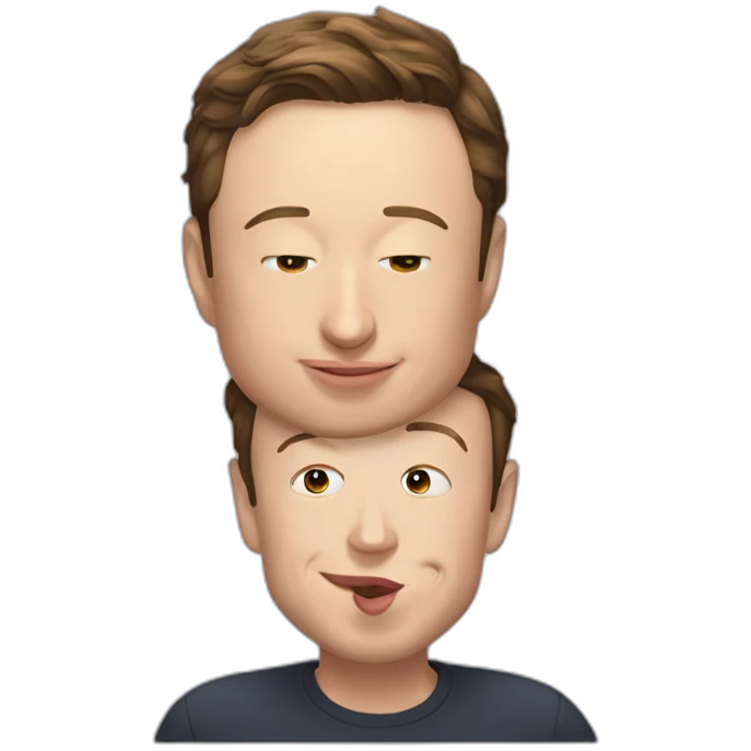 Elon musk kissing Mark Zuckerberg emoji