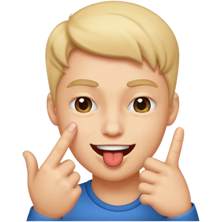 winking face bitting one finer emoji