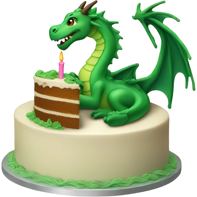 Cake with a green dragon emoji