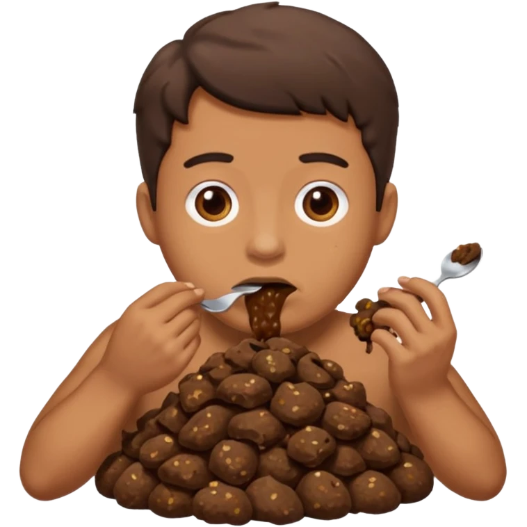 man eating pile of poop emoji