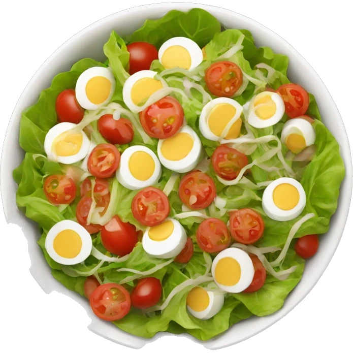 big salad food with sauce emoji