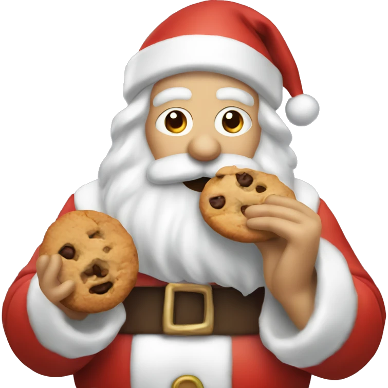 Santa Claus eating a cookie emoji