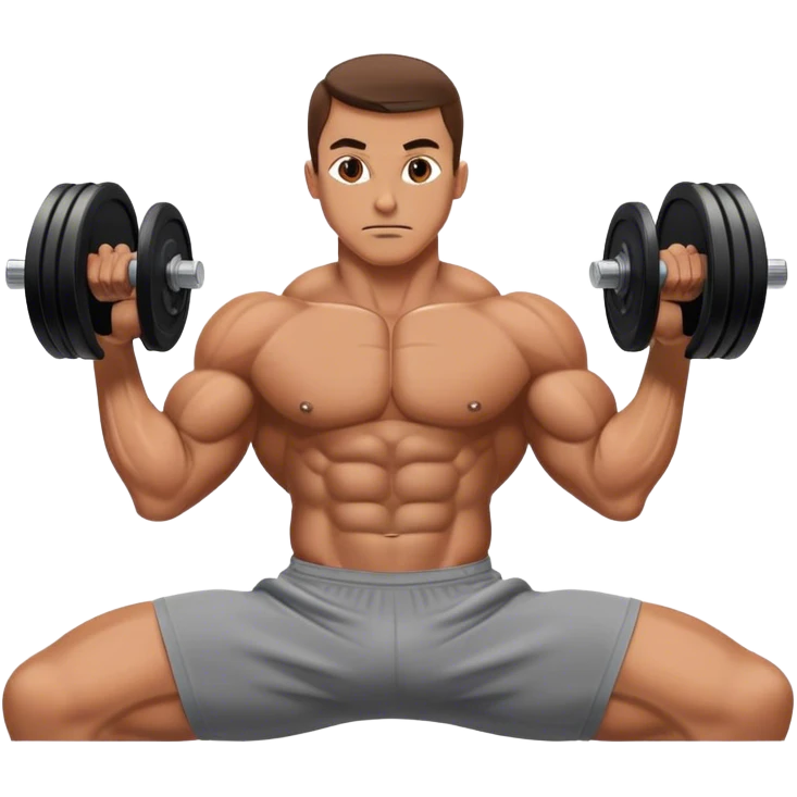 bodybuilder laying down abs exercise emoji