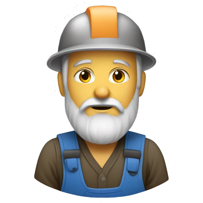 White bearded wood worker emoji
