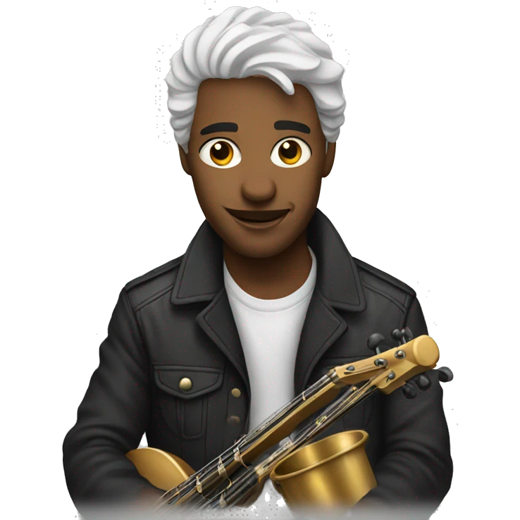 A white musician  emoji