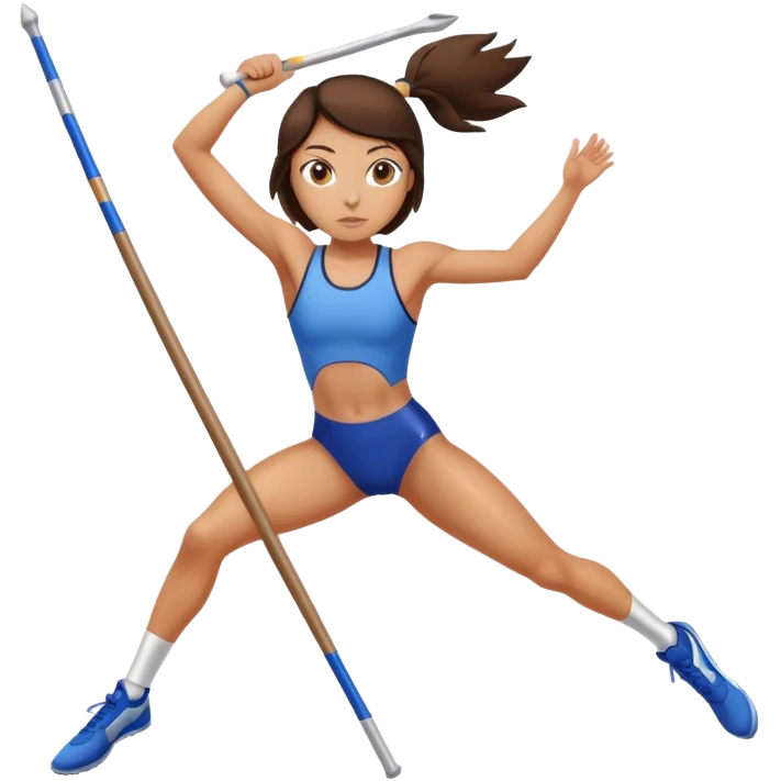 pole vaulting brunette girl emoji