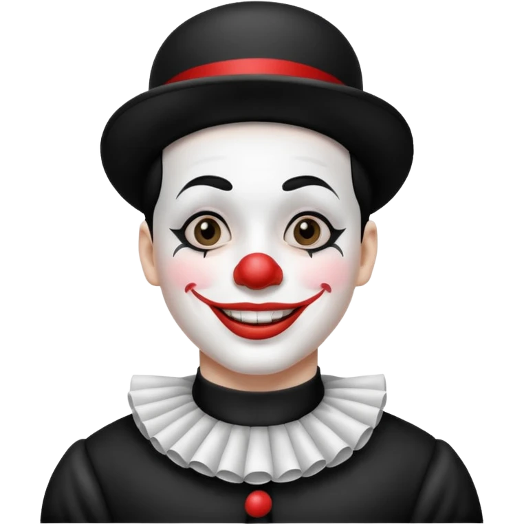 black and white mime clown emoji with white makeup and costume emoji