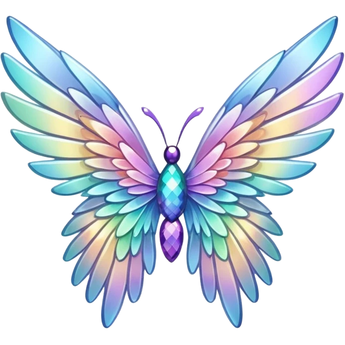 Sparkly glossy Pastel iridescent glass wings  emoji