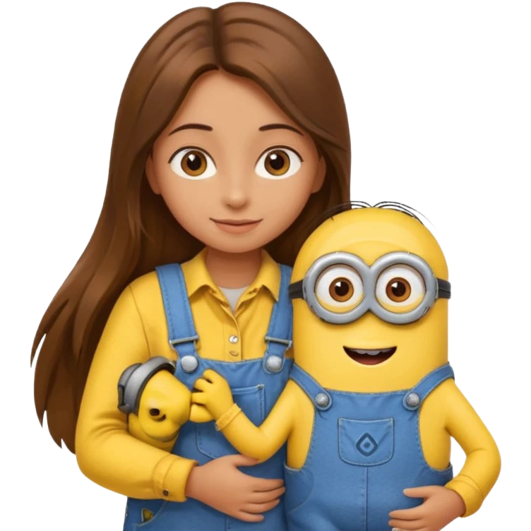 Make A minion Hugging a girl emoji