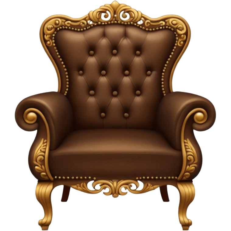 antique matrix brown chair, back view, ornate details, iPhone emoji style emoji