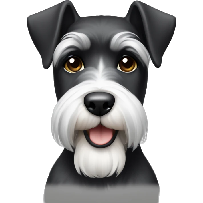 schnauzer black and white color emoji