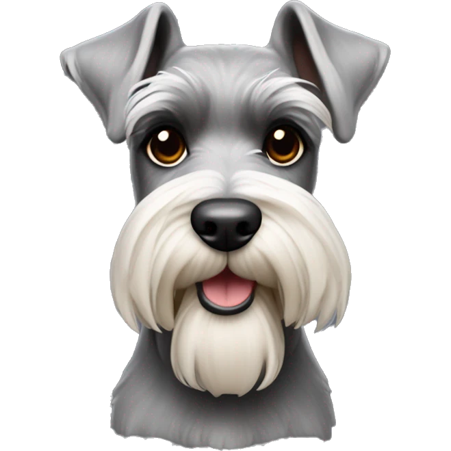 schnauzer miniatura de color sal y pimienta emoji