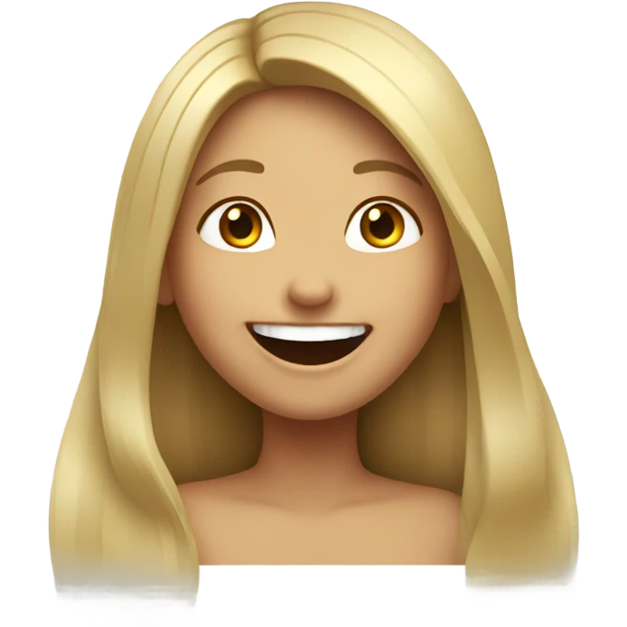 Girl with long hair laugh  emoji