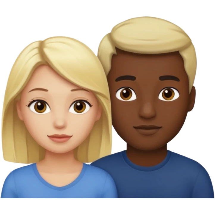 chica rubia con novio moreno  emoji