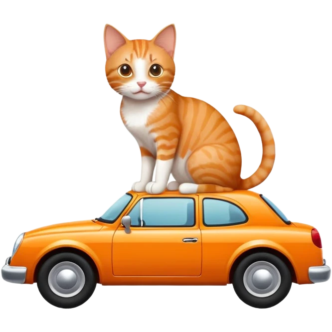 a cat on top of a car emoji