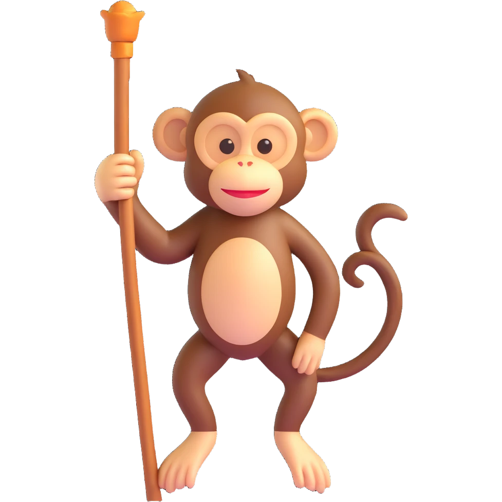 monkey standing on a stick emoji