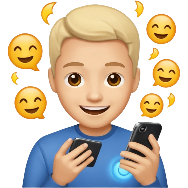 Looking at phone and in love and excited and hot emoji