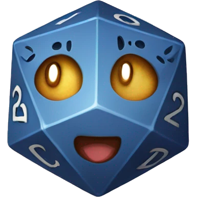 D20 dice with cat emoji