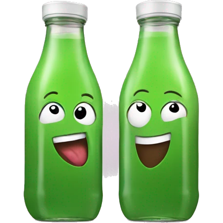 2 juice bottles cheersing emoji
