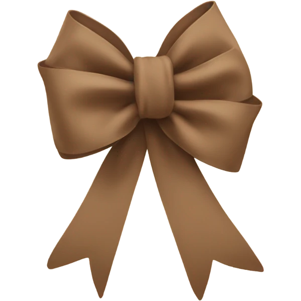 brown bow on beige star emoji