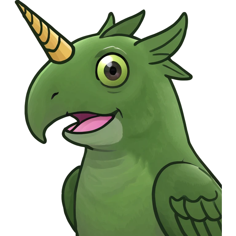 Unicorn mixed with a parrot  emoji