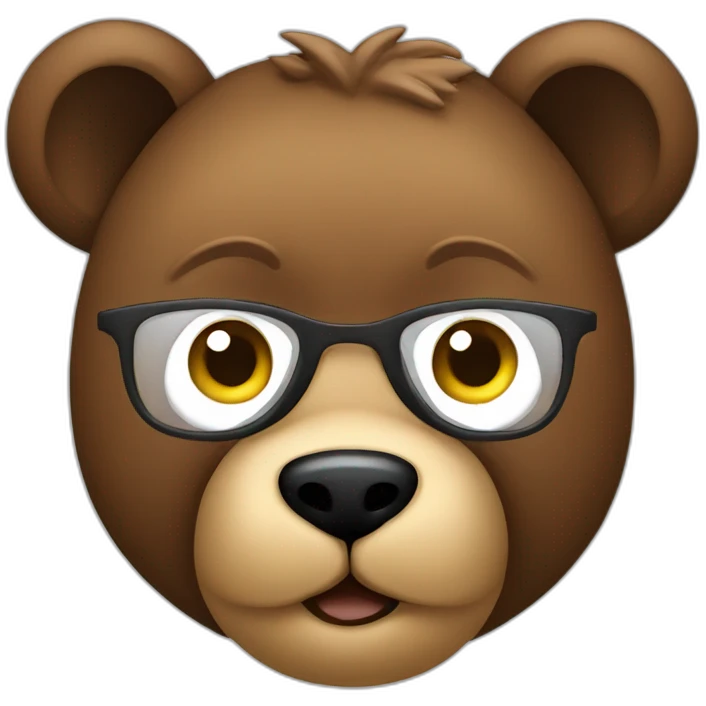 face brown bear with urban flow emoji