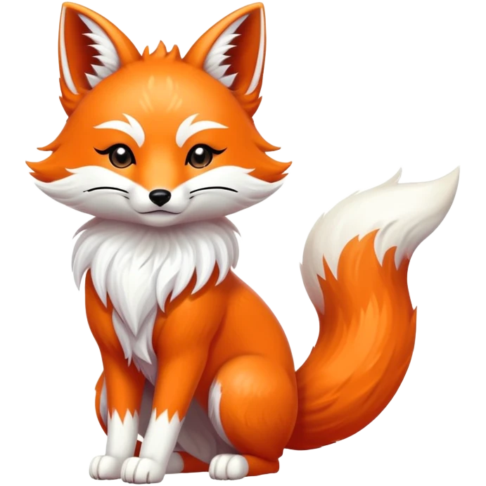 Japanese fox spirit kitsune with three tails emoji