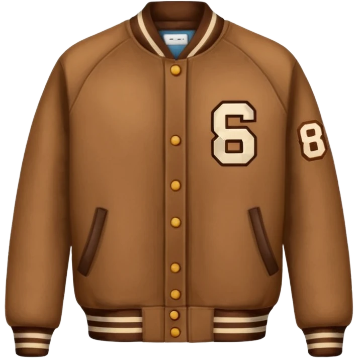 brown varsity jacket with number 85 right side chest 


 emoji