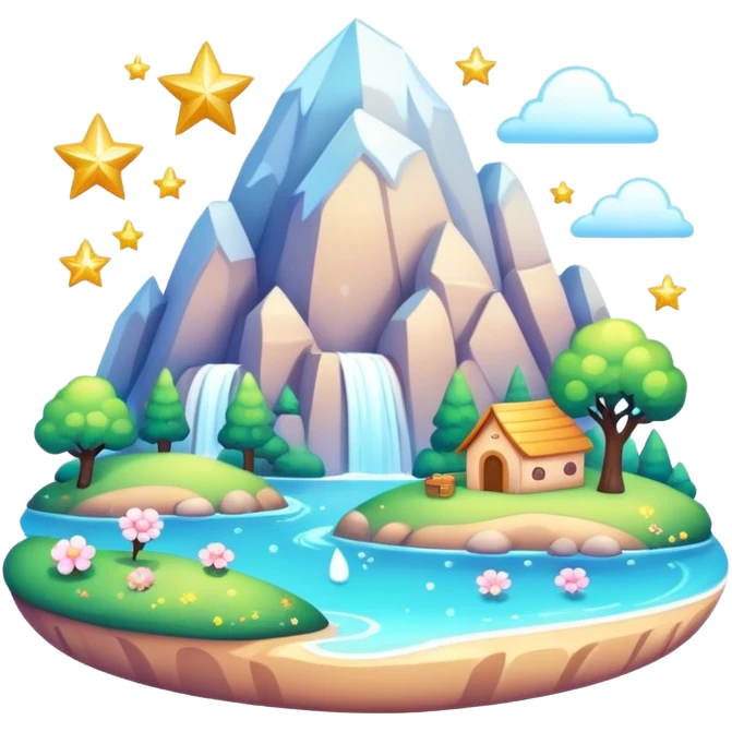Cute kawaii adorable wholesome sparkly scenery  emoji
