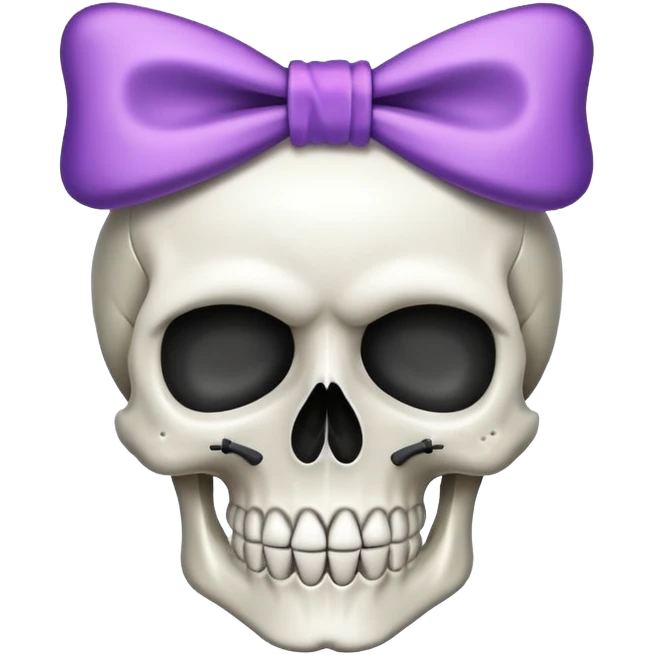 Un teschio con un fiocchetto in testa emoji
