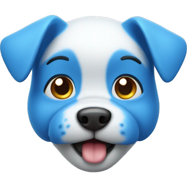 cute blue dog 3d emoji