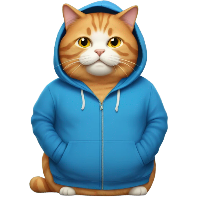A very fat ginger with a blue hoodie emoji