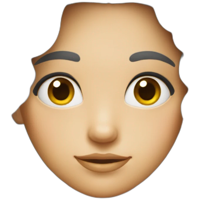 girl with gray eyes and funny hair emoji