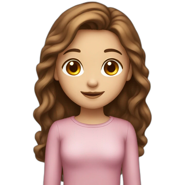 Girl-brown-hair-in-love emoji
