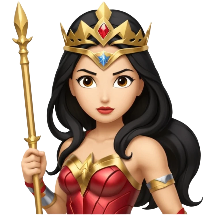 Wonder Woman holding baton emoji