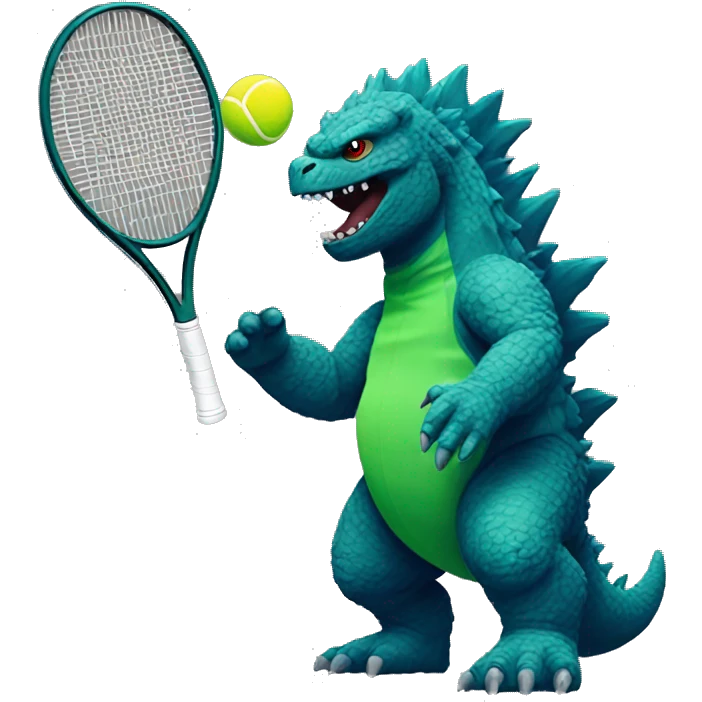 Godzilla playing tennis  emoji