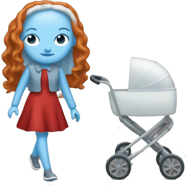 Red head woman with walker emoji