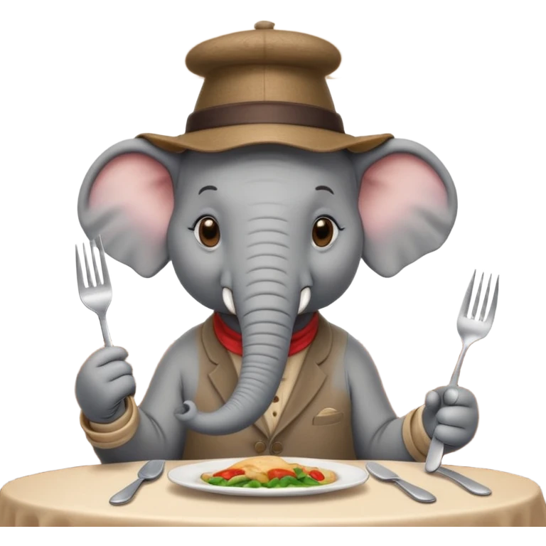 elephant at a restaurant table emoji