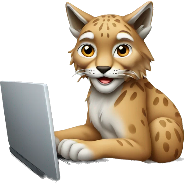 A lynx with a laptop emoji