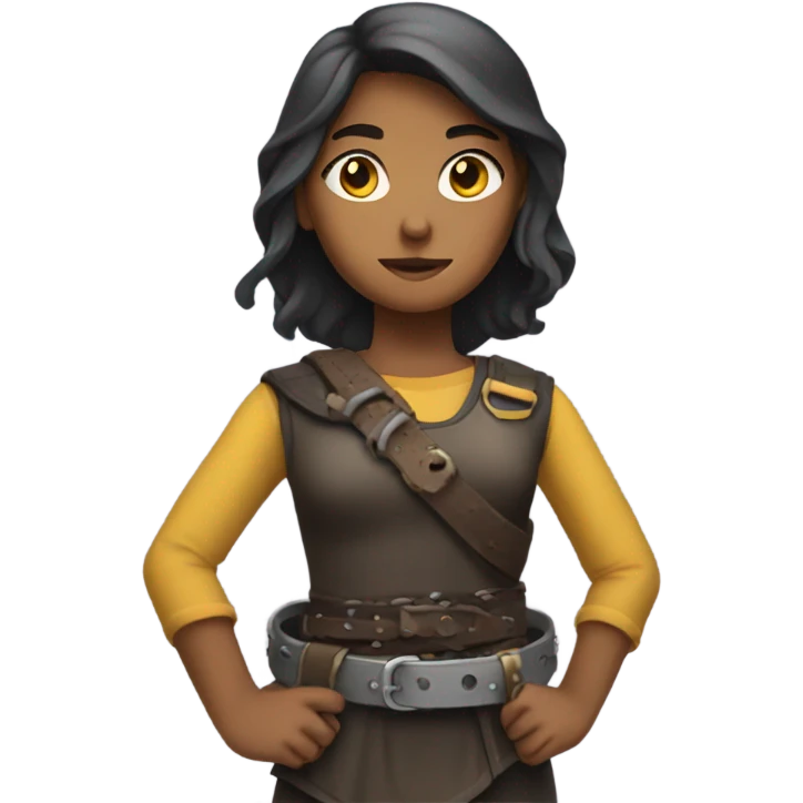 Girl with a belt in her hand ready to fight emoji
