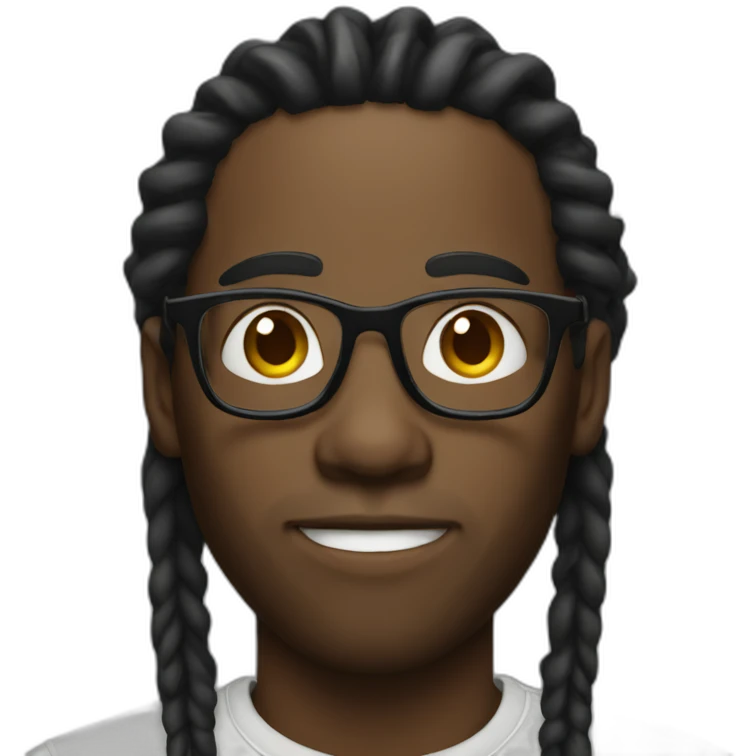 black man with dreads and glasses emoji