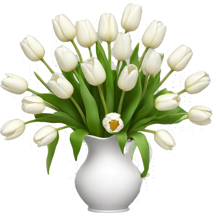 white tulip bouquet arrangement 13 emoji