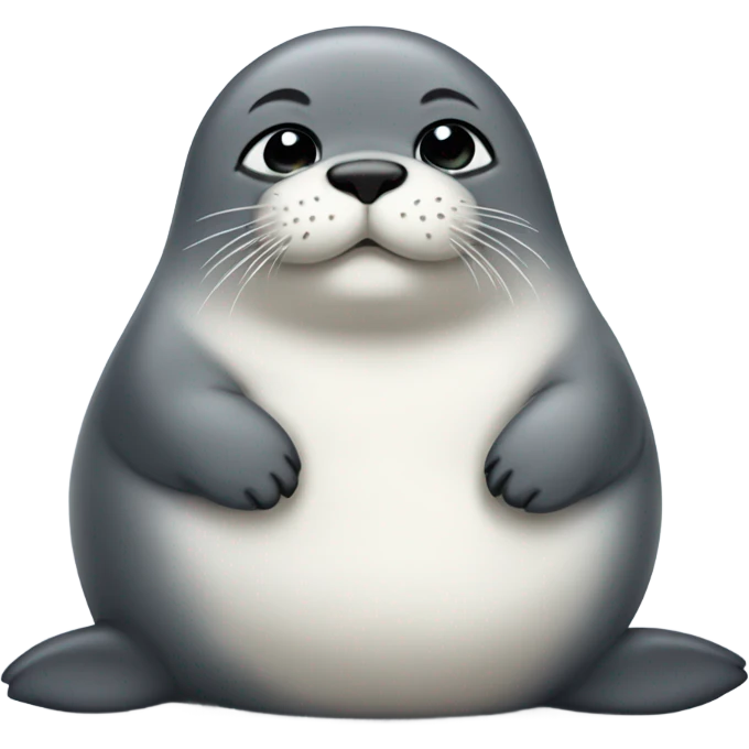 very fluffy furry seal baby fat emoji
